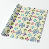 Whimsical Abstract Floral Pattern Cadeaupapier (Uitgerold)
