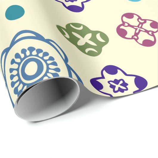 Whimsical Abstract Floral Pattern Cadeaupapier (Rol Hoek)