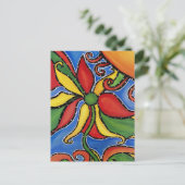 Whimsical Abstract Flower Colorful Art Briefkaart (Staand voorkant)