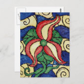Whimsical Abstract Flower Colorful Art Briefkaart (Voorkant / Achterkant)