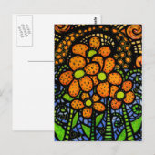 Whimsical Abstract Flowers Colorful Art Briefkaart (Voorkant / Achterkant)