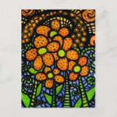 Whimsical Abstract Flowers Colorful Art Briefkaart (Voorkant)