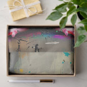 Whimsical Abstract geschilderde muisdecoupage Tissuepapier (Geschenk)