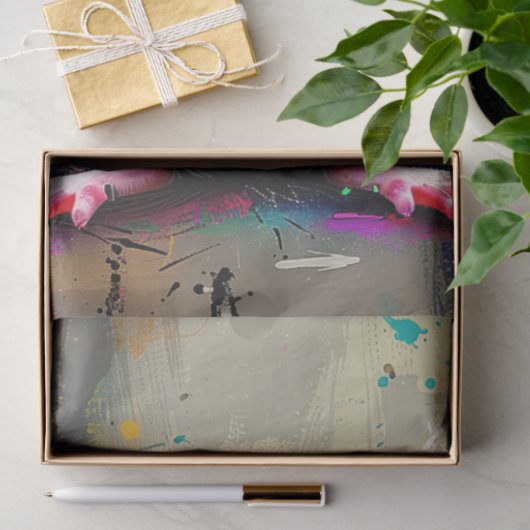 Whimsical Abstract geschilderde muisdecoupage Tissuepapier (Geschenk)