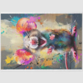 Whimsical Abstract geschilderde muisdecoupage Tissuepapier (Voorkant)