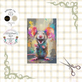 Whimsical Abstract geschilderde muisdecoupage Tissuepapier