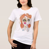 Whimsical Abstract Gezicht Artsy Leuk Uniek Kleurr Tri-Blend Shirt (Voorkant)