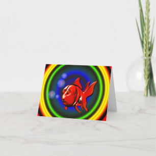 Whimsical Abstract Goldfish Note Kaart