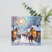 Whimsical Abstract Holiday Market Christmas Party Kaart (Staand voorkant)