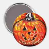 Whimsical Abstract Jack O Lantern Personalized Magneet (Voorkant / Achterkant)