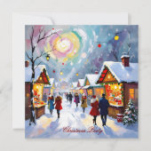Whimsical Abstract Kerstmarkt Kerstfeest Kaart (Voorkant)
