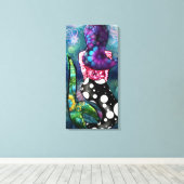 Whimsical Abstract Mermaid Nautical Teal Seashells Canvas Afdruk (Insitu (Houten vloer))