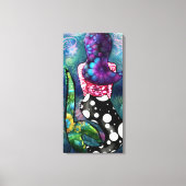 Whimsical Abstract Mermaid Nautical Teal Seashells Canvas Afdruk (Voorkant)