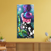 Whimsical Abstract Mermaid Nautical Teal Seashells Canvas Afdruk (Insitu (Woonkamer))