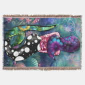 Whimsical Abstract Mermaid Nautical Teal Seashells Deken (Voorkant)
