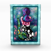 Whimsical Abstract Mermaid Nautical Teal Seashells Fotoblokken (Voorkant)