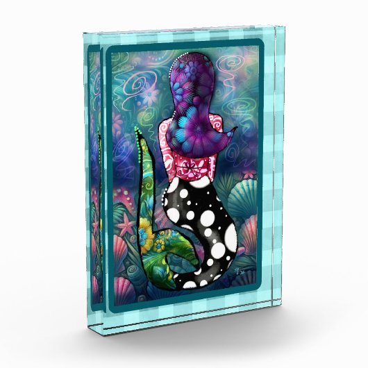 Whimsical Abstract Mermaid Nautical Teal Seashells Fotoblokken (Links)