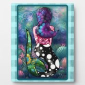Whimsical Abstract Mermaid Nautical Teal Seashells Fotoplaat (Voorkant)