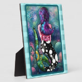 Whimsical Abstract Mermaid Nautical Teal Seashells Fotoplaat (Zijkant)