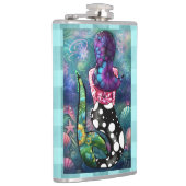 Whimsical Abstract Mermaid Nautical Teal Seashells Heupfles (Rechts)