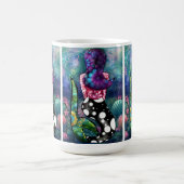 Whimsical Abstract Mermaid Nautical Teal Seashells Koffiemok (Center)