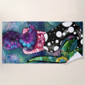 Whimsical Abstract Mermaid Nautical Teal Seashells Strandlaken (Voorkant)