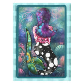 Whimsical Abstract Mermaid Nautical Teal Seashells Tafelkleed (Voorkant)