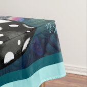 Whimsical Abstract Mermaid Nautical Teal Seashells Tafelkleed (Voorbeeld)