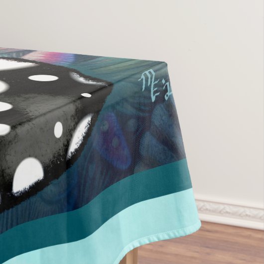 Whimsical Abstract Mermaid Nautical Teal Seashells Tafelkleed (Voorbeeld)