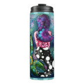 Whimsical Abstract Mermaid Nautical Teal Seashells Thermosbeker (Voorkant)