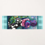 Whimsical Abstract Mermaid Nautical Teal Seashells Yogamat (Voorkant (horizontaal))
