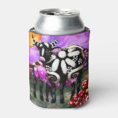 Whimsical Abstract Momma & Baby Cow Funky Farm Blikjeskoeler (Blikje Voorkant)