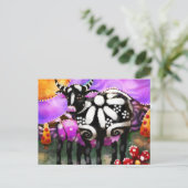 Whimsical Abstract Momma & Baby Cow Funky Farm Briefkaart (Staand voorkant)