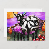 Whimsical Abstract Momma & Baby Cow Funky Farm Briefkaart (Voorkant / Achterkant)