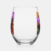 Whimsical Abstract Momma & Baby Cow Funky Farm Wijnglas Zonder Voet (Rechts)