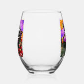 Whimsical Abstract Momma & Baby Cow Funky Farm Wijnglas Zonder Voet (Links)