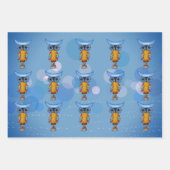 Whimsical Abstract Ownership Blue Eyes Colorful Fe Inpakpapier Vel (Voorkant 2)