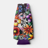 Whimsical Abstract Puffin Bird In Flowers Flesjeskoeler (Achterkant)