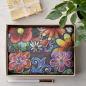 Whimsical Abstract Puffin Bird In Flowers Tissuepapier (Geschenk)