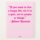 Whimsical Abstract Roze Flamingo Groen Paarse Planner (Achterkant)