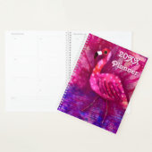 Whimsical Abstract Roze Flamingo Groen Paarse Planner (Display)