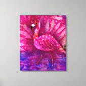 Whimsical Abstract Roze Flamingo Tropisch Canvas Afdruk (Voorkant)