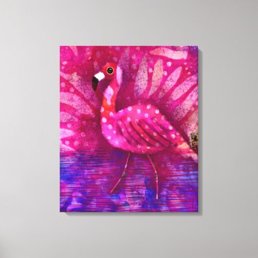 Whimsical Abstract Roze Flamingo Tropisch Canvas Afdruk (Voorkant)