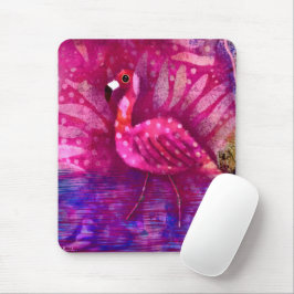 Whimsical Abstract Roze Flamingo Tropisch Muismat