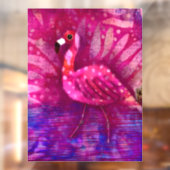 Whimsical Abstract Roze Flamingo Tropisch Raamsticker (Vel 2)