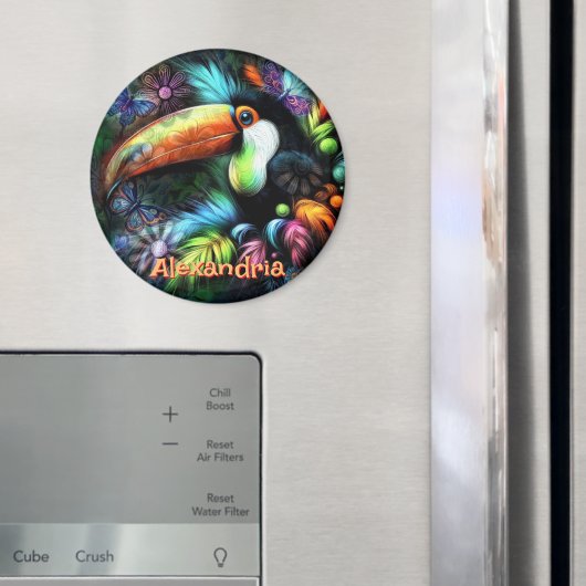 Whimsical Abstract Toekan Vogel Persoonlijk Magneet (Insitu (Koelkast))