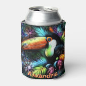 Whimsical Abstract Toucan Bird Personalized Blikjeskoeler (Blikje Voorkant)