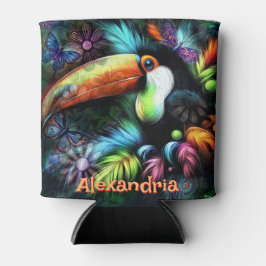 Whimsical Abstract Toucan Bird Personalized Blikjeskoeler