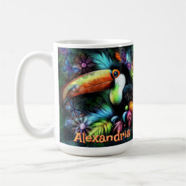Whimsical Abstract Toucan Bird Personalized Koffiemok