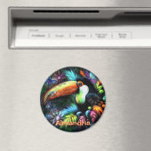 Whimsical Abstract Toucan Bird Personalized Magneet (Insitu (Vaatwasser))